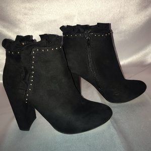 Frilly Black Studded Heels